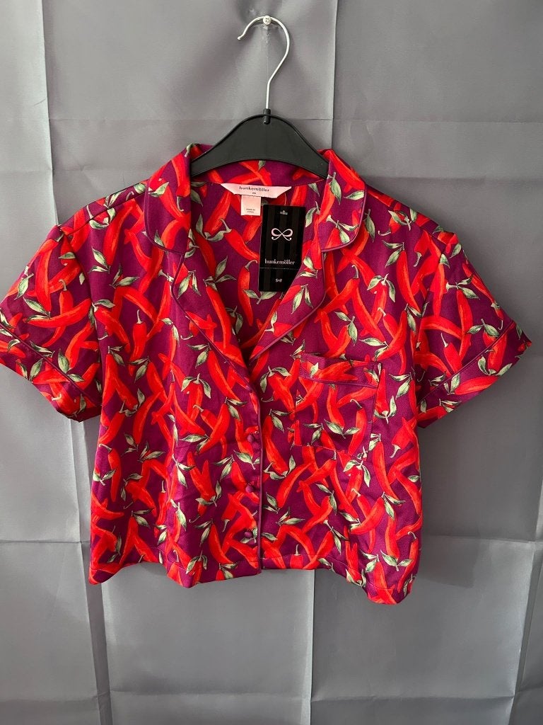 Hunkemöller Satin Pyjama Top Pepper XS, Hunkemöller, Ophalen of Verzenden, Nieuw, Maat 34 (XS) of kleiner