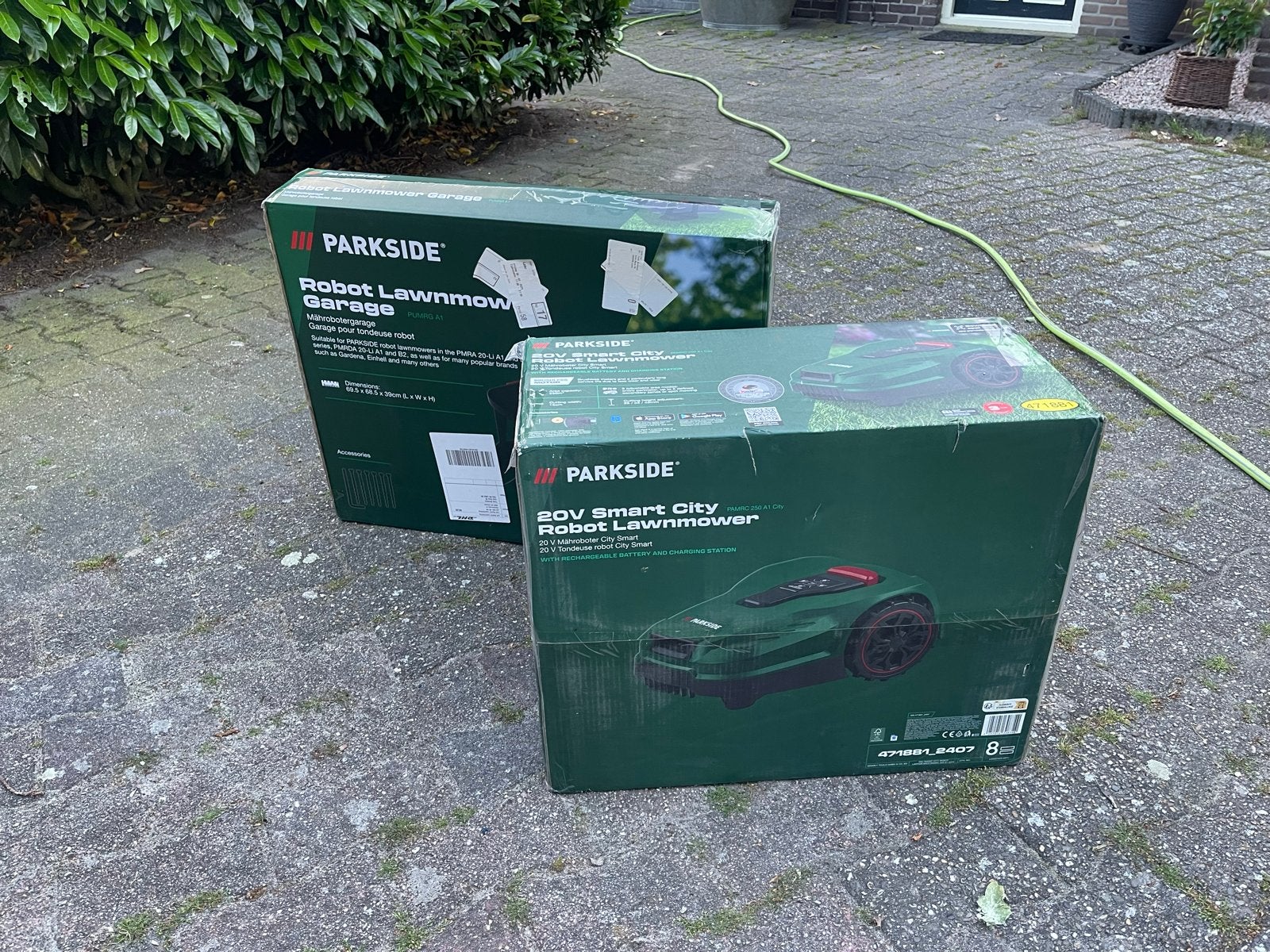 Parkside Robot Grasmaaier + Garage - Nieuw in doos, Ophalen, Cirkelmaaier, Minder dan 30 cm, Accu-grasmaaier