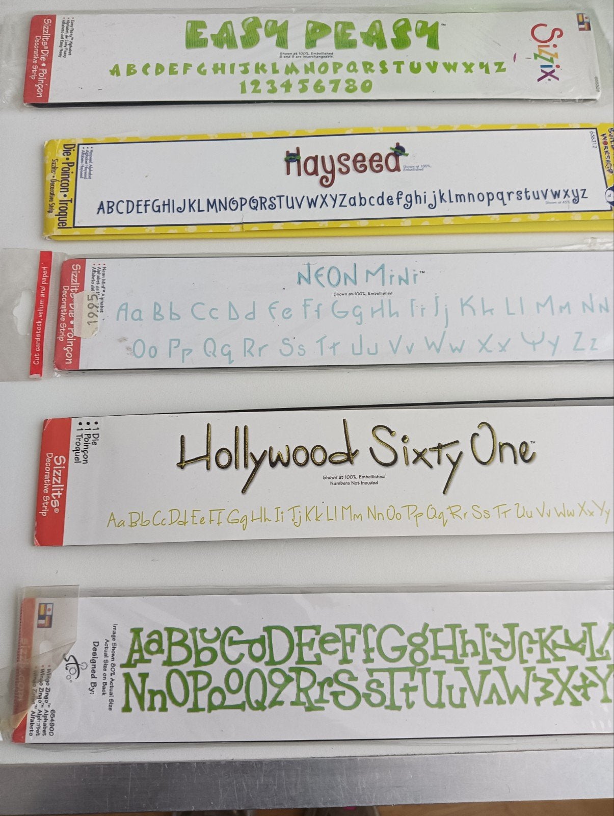 Diverse Sizzix Stansmallen.  Alfabetten & Thema', Overige thema's, Meerkleurig, Ophalen of Verzenden, Zo goed als nieuw