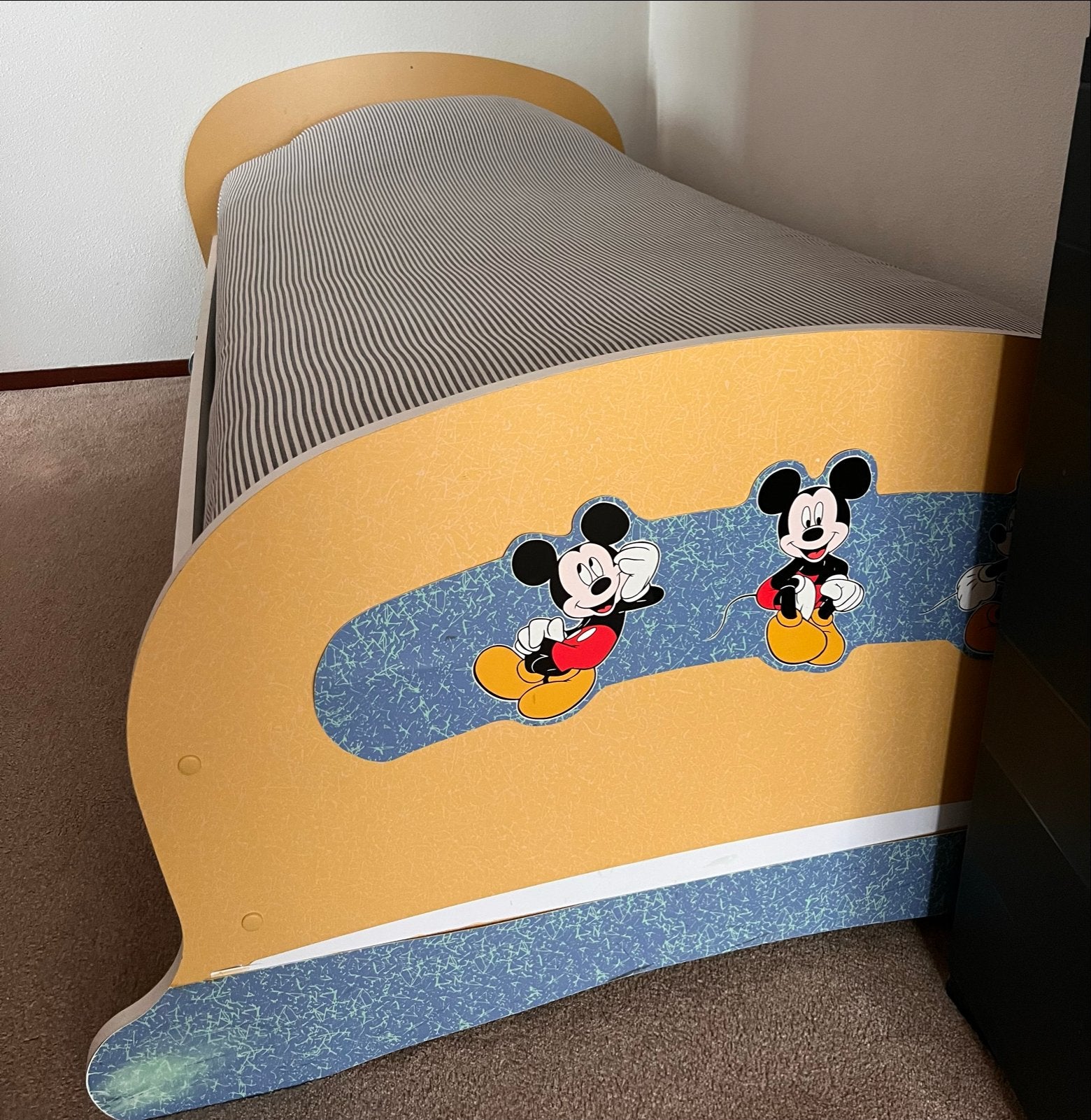Mickey Mouse kinderbed, Ophalen, Gebruikt, 70 tot 85 cm, Lattenbodem