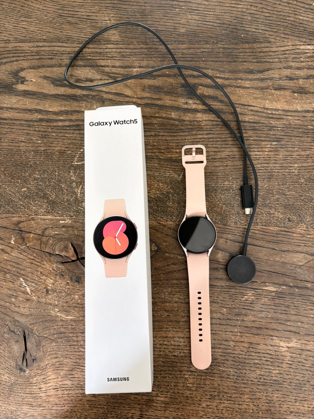 Galaxy watch 5 pink gold 40mm, Ophalen of Verzenden, Zo goed als nieuw, Roze, Android