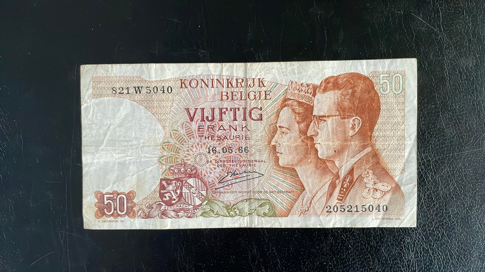 Belgisch 50 Frank biljet uit 1966 - Koning Boudewijn I, Postzegels en Munten, Verzenden, Los biljet