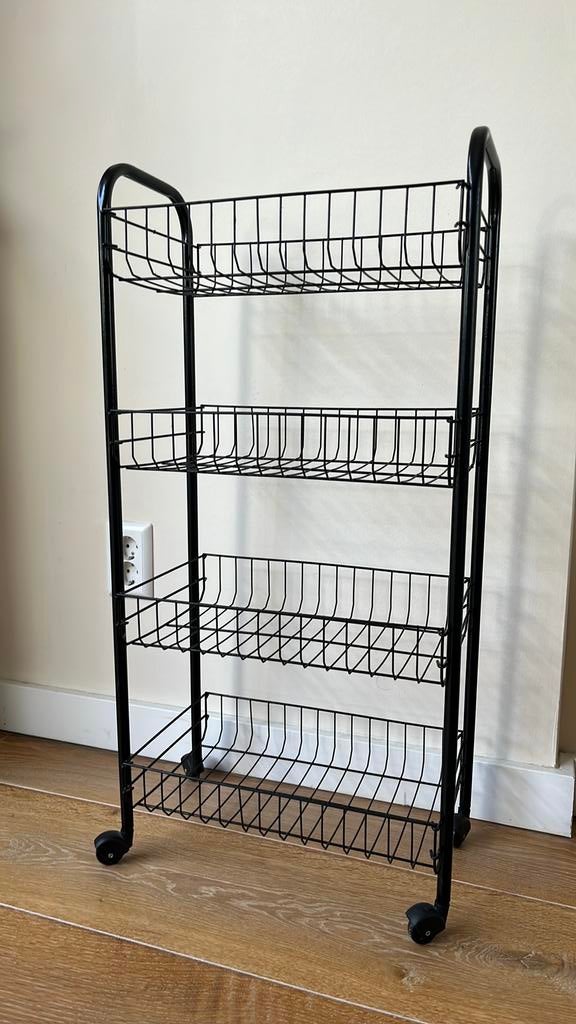 Kruiden Rekje - Zwart metalen trolley, Ophalen, Gebruikt