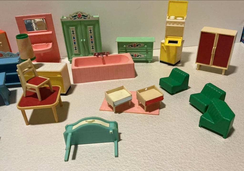 Vintage Poppenhuis Meubeltjes 80 ejaren, Kinderen en Baby's, Speelgoed | Poppenhuizen, Gebruikt, Toebehoren, Verzenden