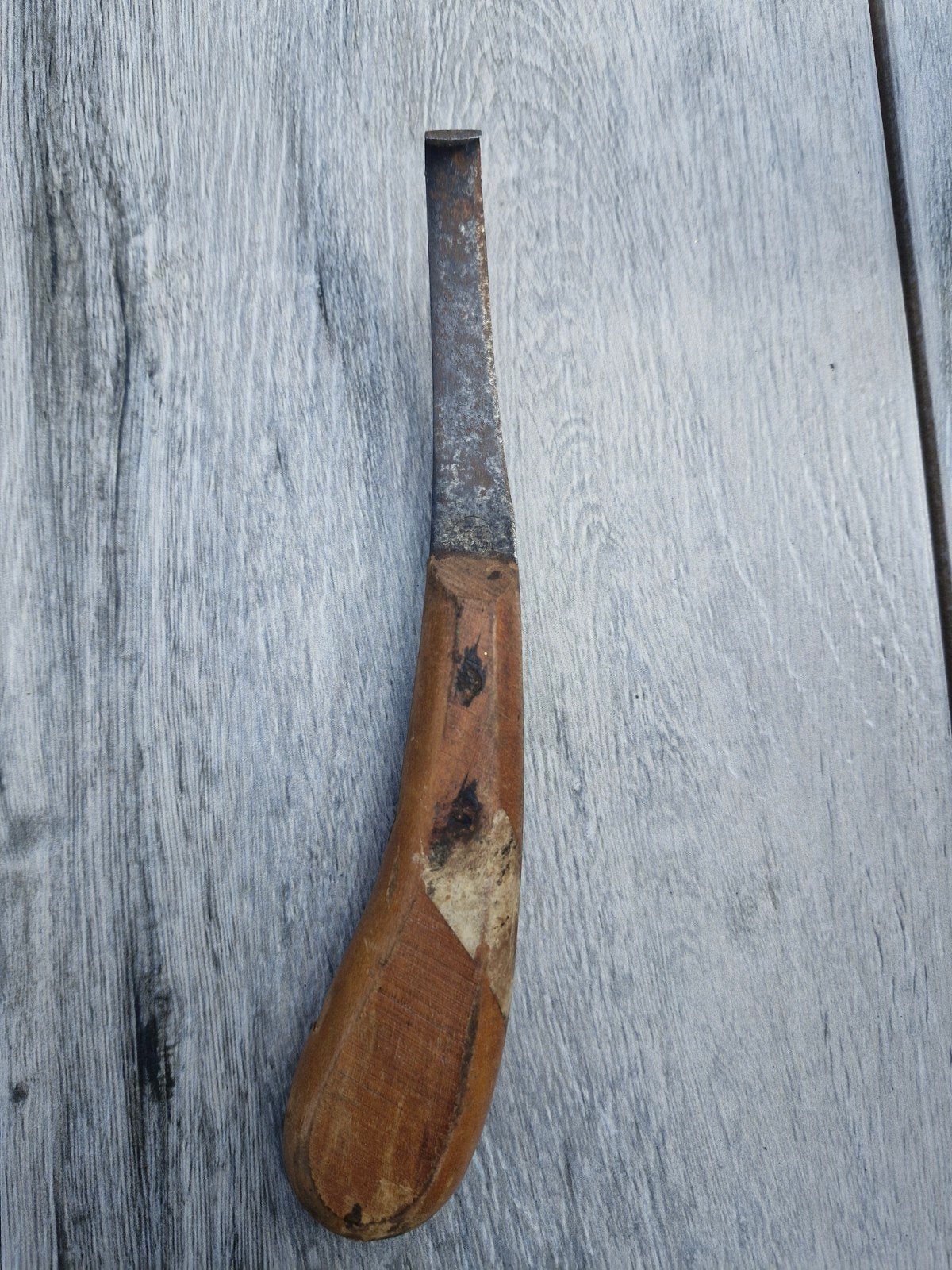 Oud hoefsnijmes met gebogen lemmet, Ophalen of Verzenden