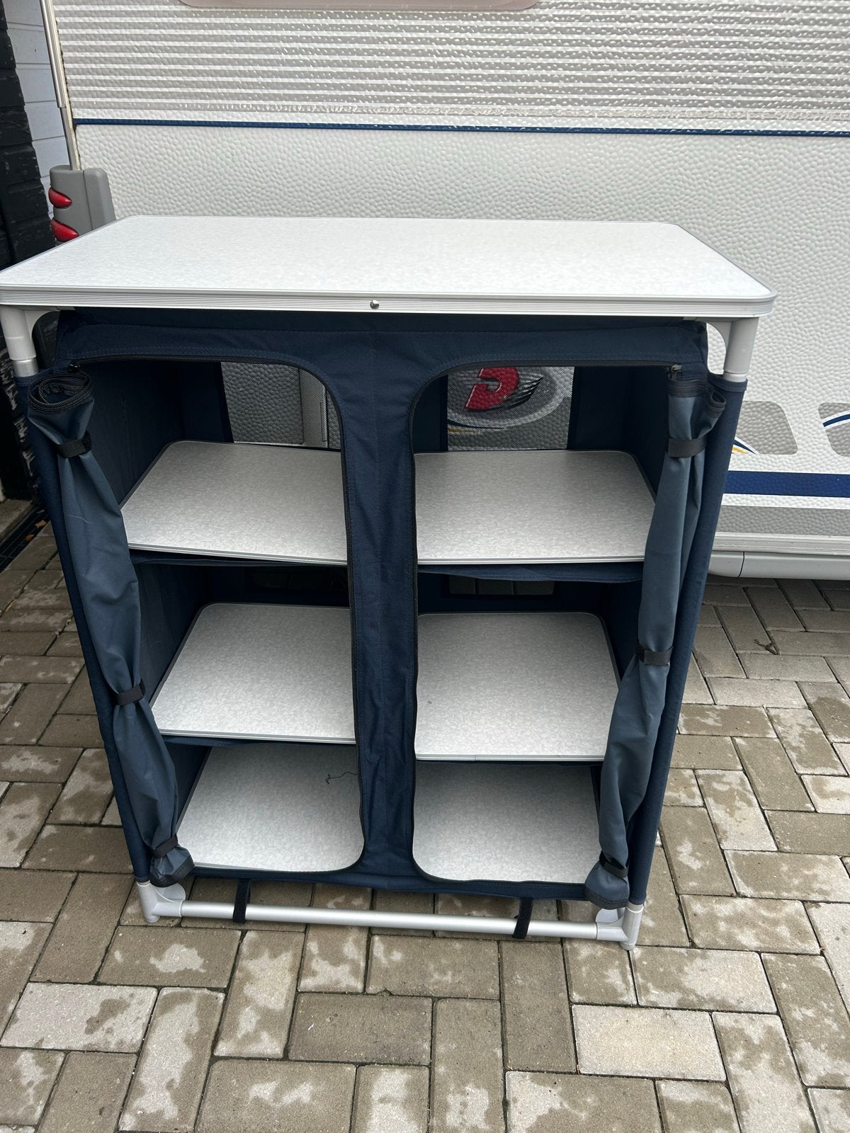 Base Camp campingkast met 4 planken en werkblad, Caravans en Kamperen, Ophalen of Verzenden, Gebruikt