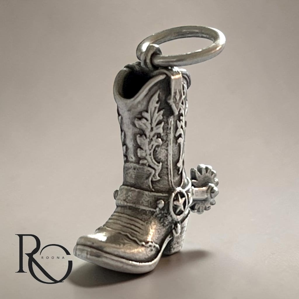 Zilveren cowboylaars hanger 925 zilver – handgemaakt, Overige voorstellingen, Verzenden, Nieuw, Zilver