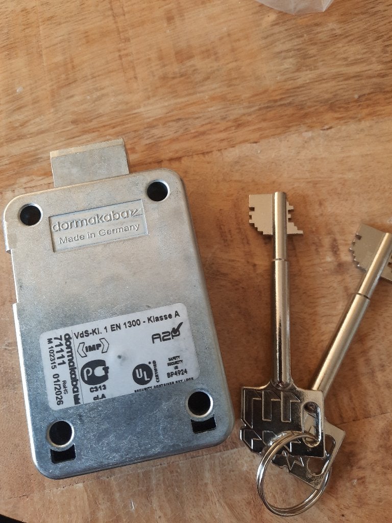 dormakaba Kaba Mauer 71111 President A Kluisslot, 2 Sleutels, Ophalen of Verzenden, Zo goed als nieuw, Slot