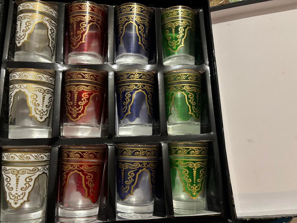 Luxe Marokkaanse theeglazen set (12 stuks), Huis en Inrichting, Ophalen, Glas of Glazen, Overige stijlen, Glas