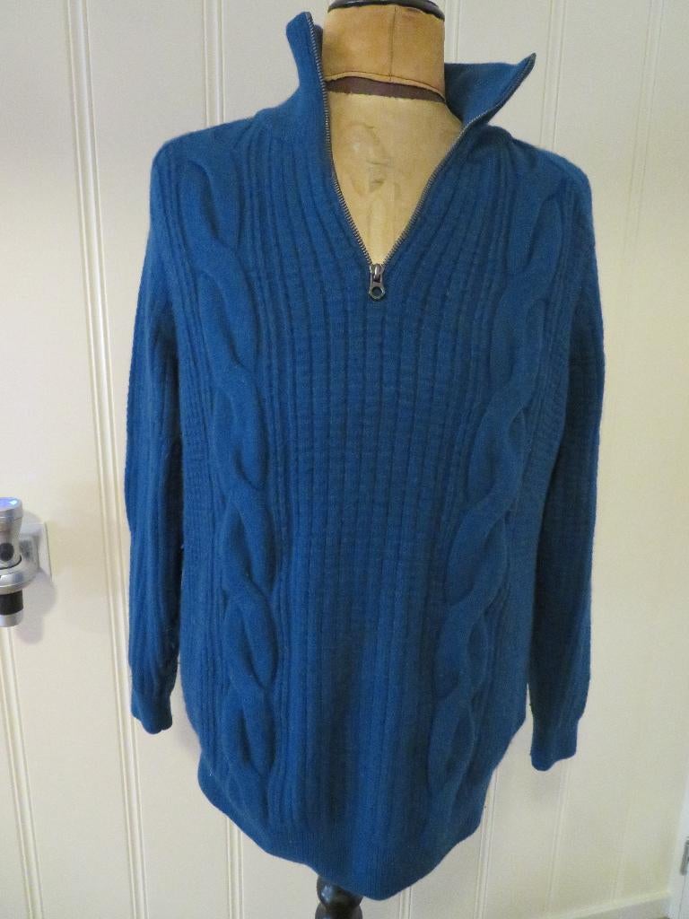 Heren kabel trui C&A maat XL Z.G.A.N. blauw, Kleding | Heren, Truien en Vesten, Blauw, Maat 56/58 (XL), Zo goed als nieuw, C&A