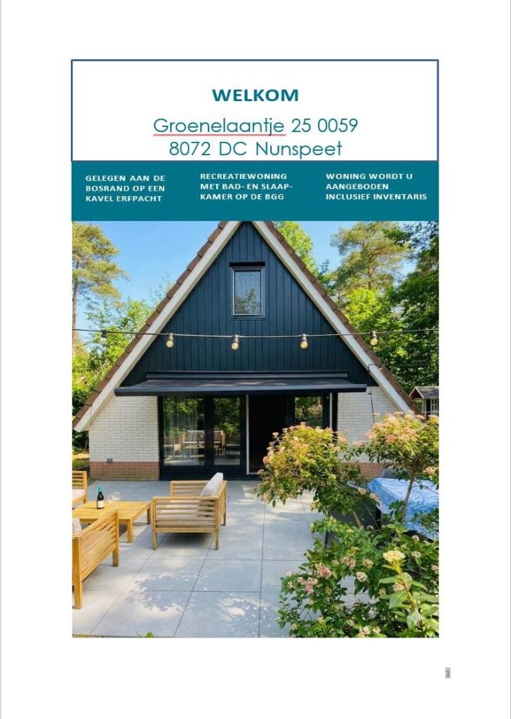 Recreatiewoning Bospark De Vossenberg (Nunspeet), Huizen en Kamers, Recreatiewoningen te koop, Gelderland, Overige soorten, Verkoop zonder makelaar