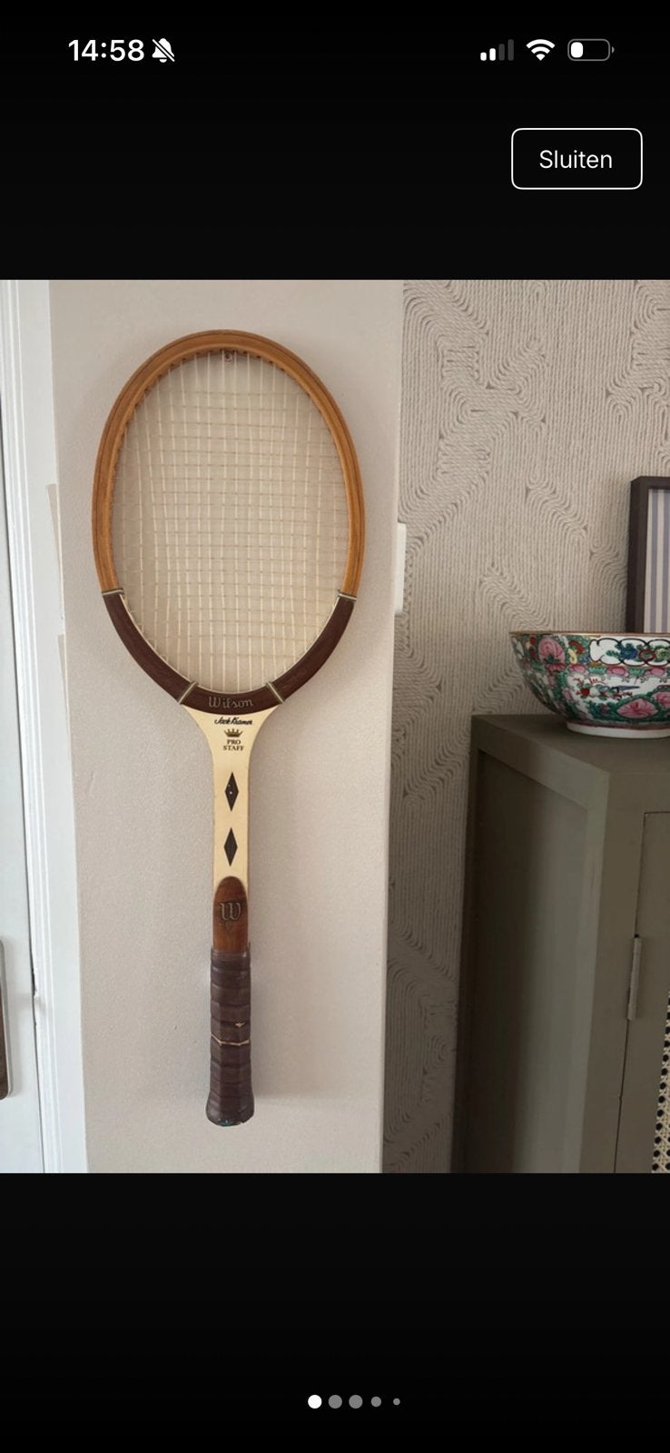 Vintage Wilson Jack Kramer pro staff tennisracket, Sport en Fitness, Tennis, Ophalen of Verzenden, Gebruikt, Racket, Wilson