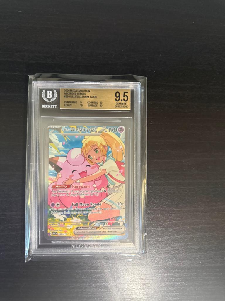 Pokemon Lillie’s Clefairy Ex SIR 280/217 BGS 9.5, Ophalen of Verzenden, Zo goed als nieuw