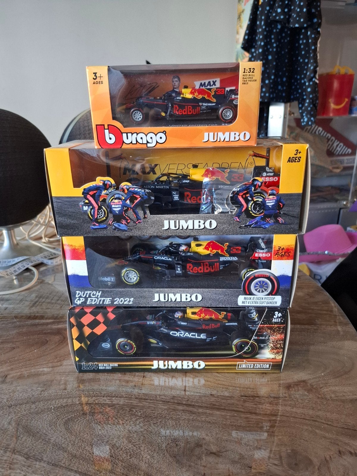 Max Verstappen x Jumbo F1 modelauto's, Hobby en Vrije tijd, Modelauto's | 1:24, Ophalen of Verzenden, Nieuw, Auto, Bburago