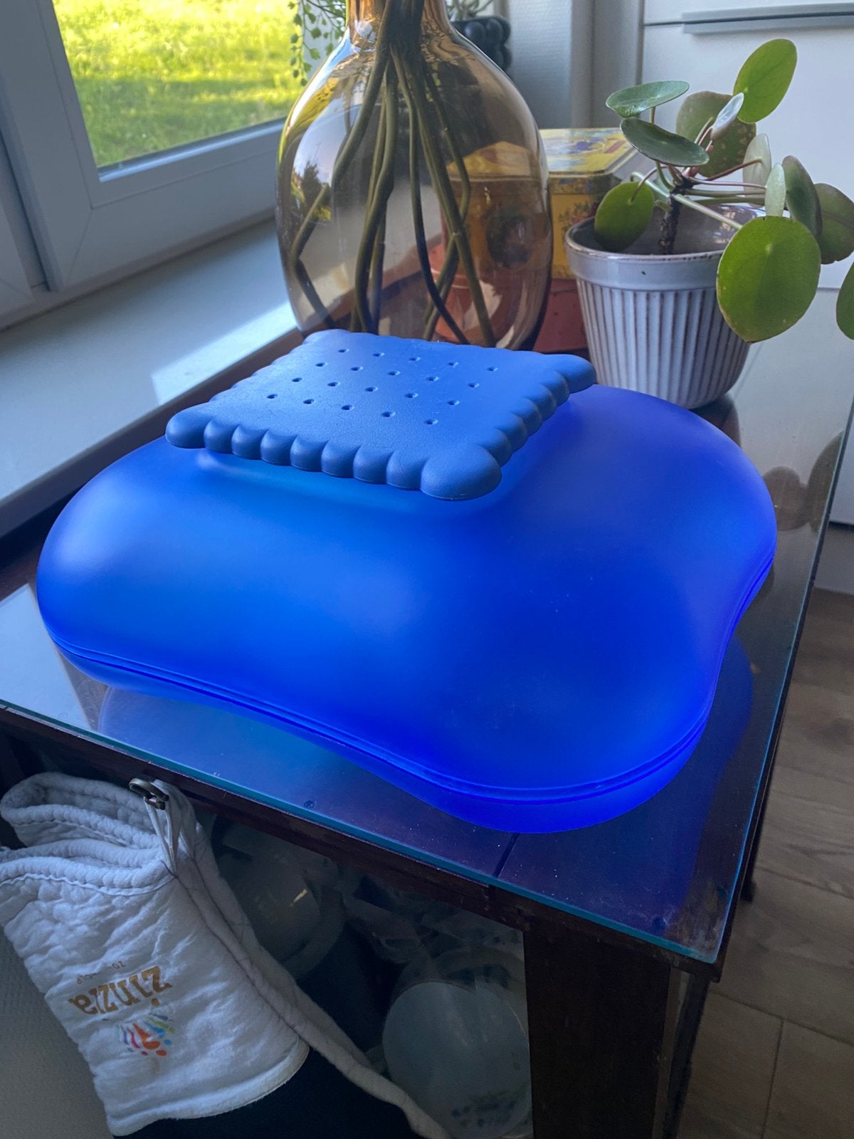 Alessi Mary bescuit koektrommel blauw, Ophalen, Gebruikt