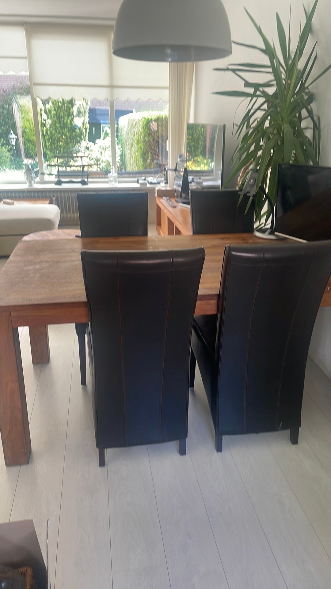 Prachtige Eethoek teak hout, Huis en Inrichting, Tafels | Eettafels, Ophalen, 100 tot 150 cm, Kan ook met 6 personen maar 4 stoelen zijn er
