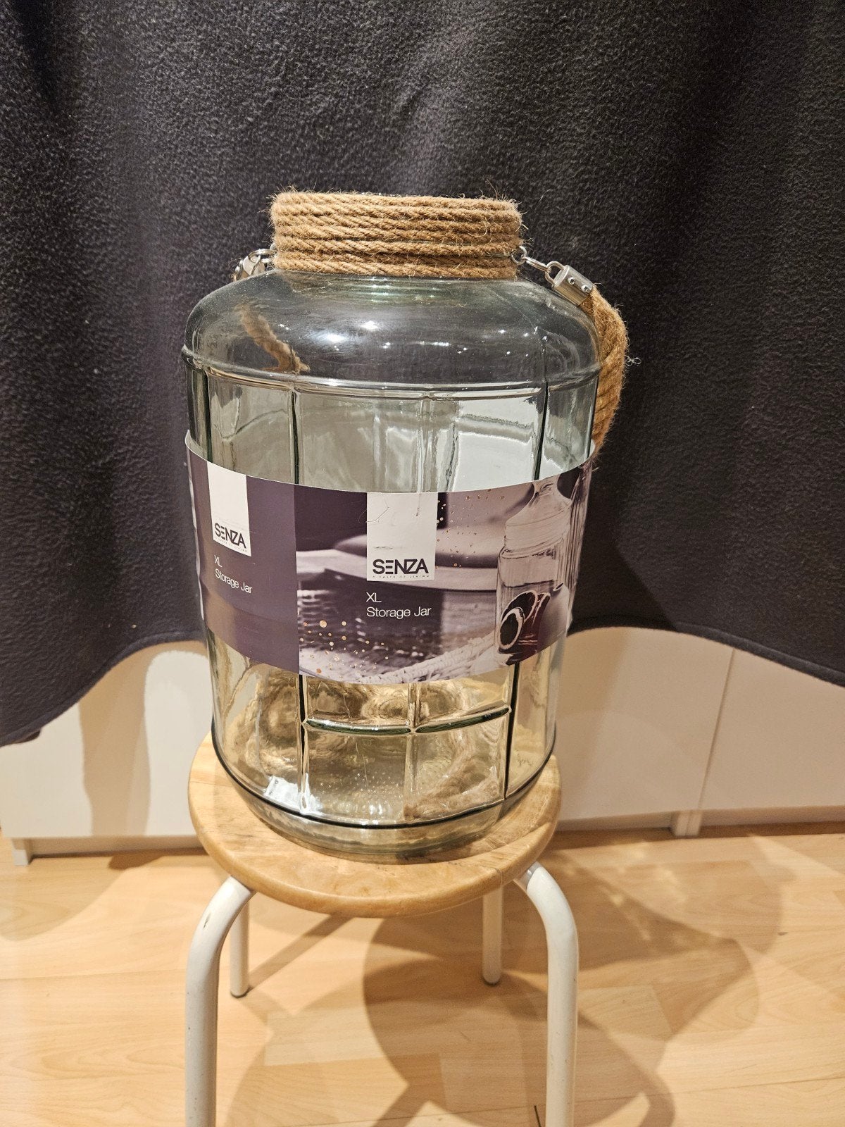 XL Glazen Opbergpot met Touw en LED-verlichting - Nieuw, Ophalen, Meerkleurig, Nieuw, Modern