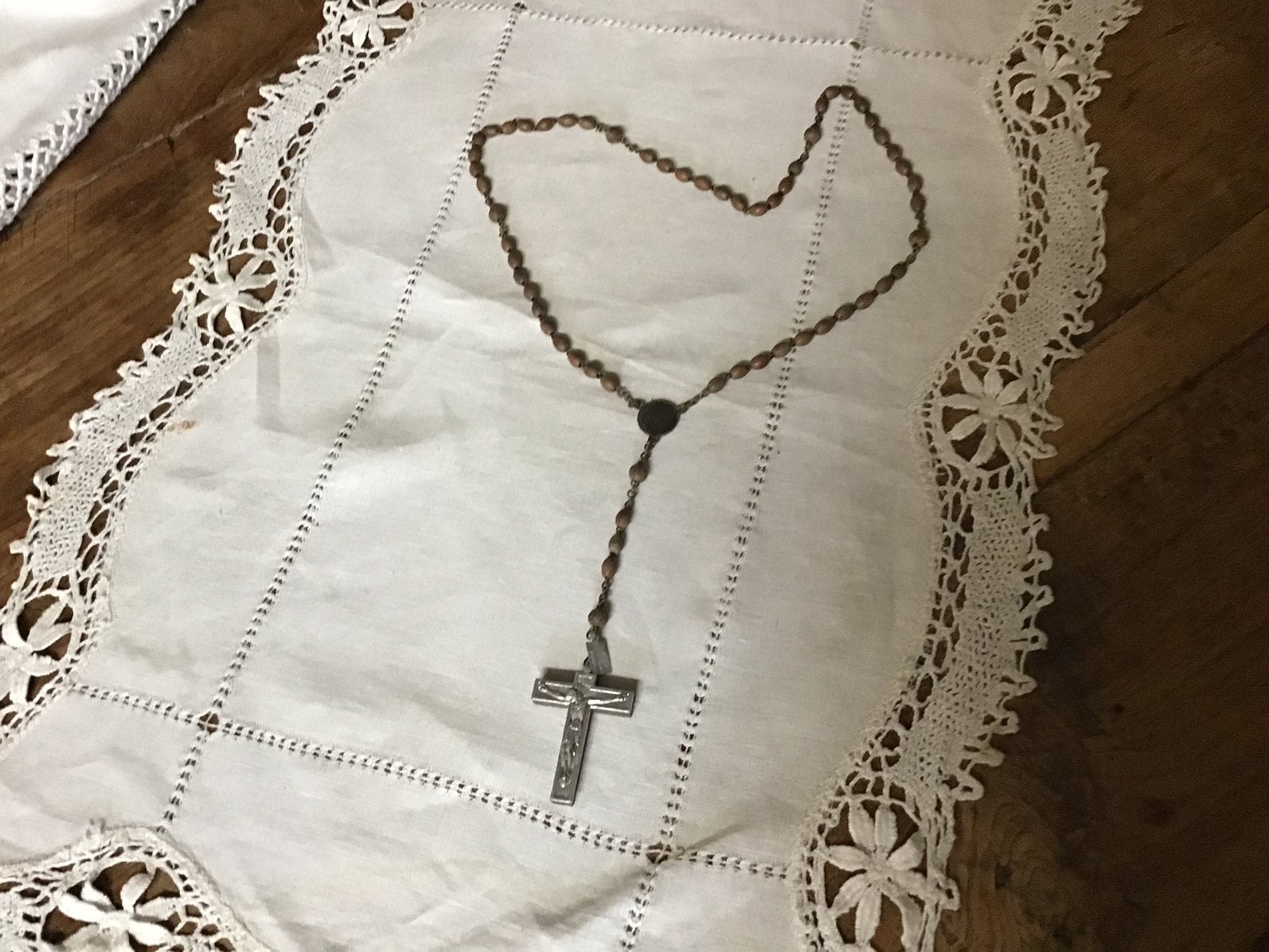 Oude houten rozenkrans gebedsketting paternoster, Ophalen of Verzenden