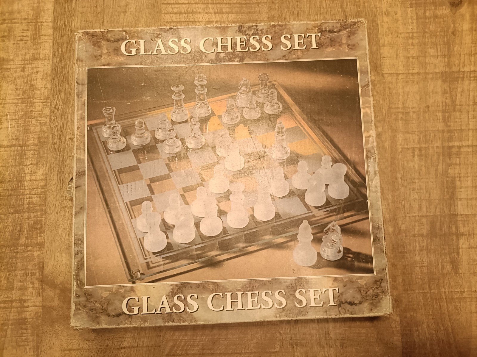 Glazen schaakspel - compleet met originele doos, Ophalen, Minder dan 500 stukjes, Rubik's of 3D-puzzel