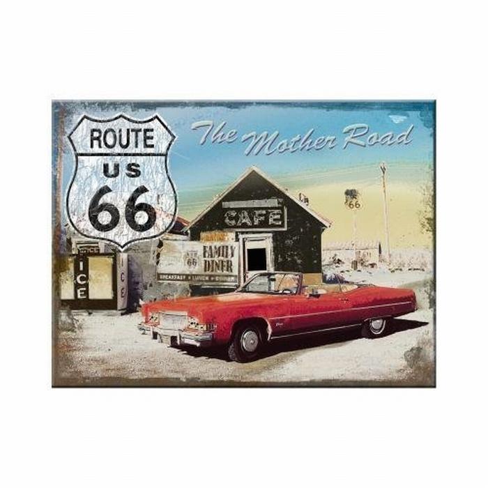 Route 66 Cadillac rode auto magneet koelkastmagneet deco, Verzamelen, Merken en Reclamevoorwerpen, Info@deconoord.nl, Gebruiksvoorwerp