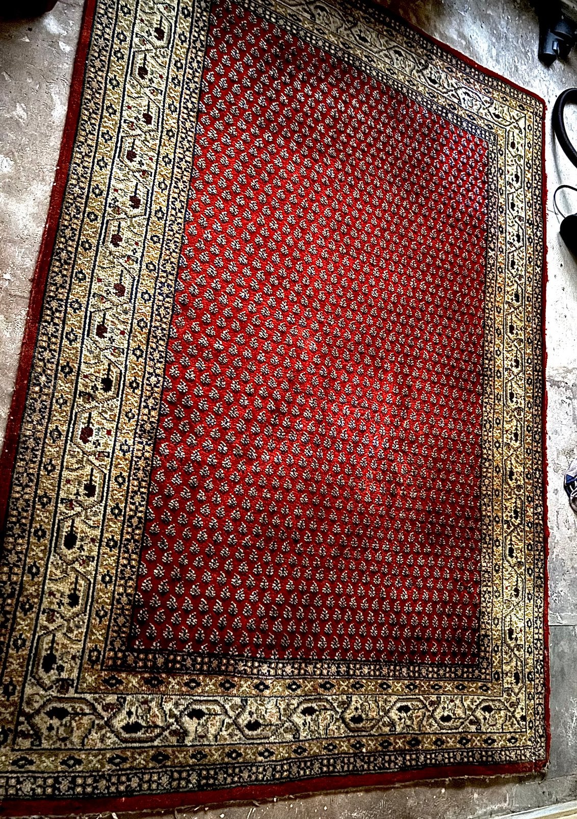 Klassiek rood perzisch tapijt met traditioneel patroon, Ophalen, Gebruikt, 150 tot 200 cm, 200 cm of meer