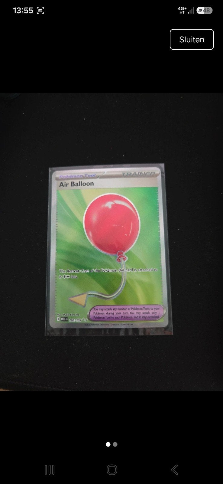 Pokémon TCG: Air Balloon 166/132 Trainer Kaart, Ophalen of Verzenden, Zo goed als nieuw, Losse kaart