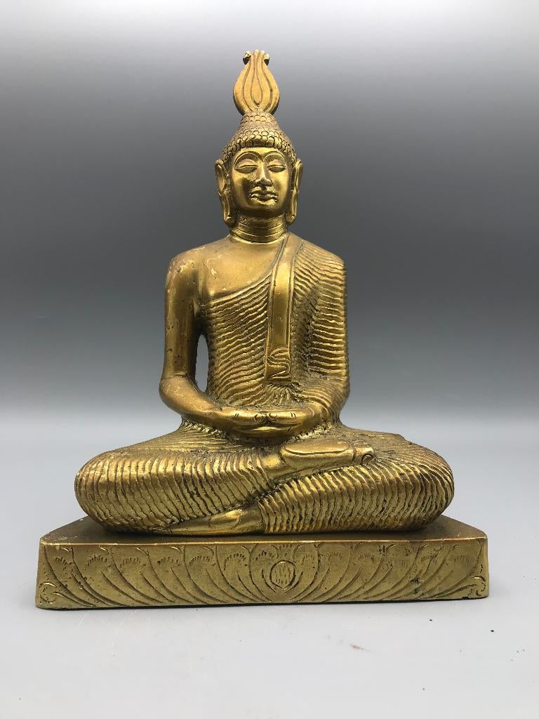 Zeldzame Sri Lanka Boeddha Kandyan-stijl brons verguld beeld, Ophalen of Verzenden
