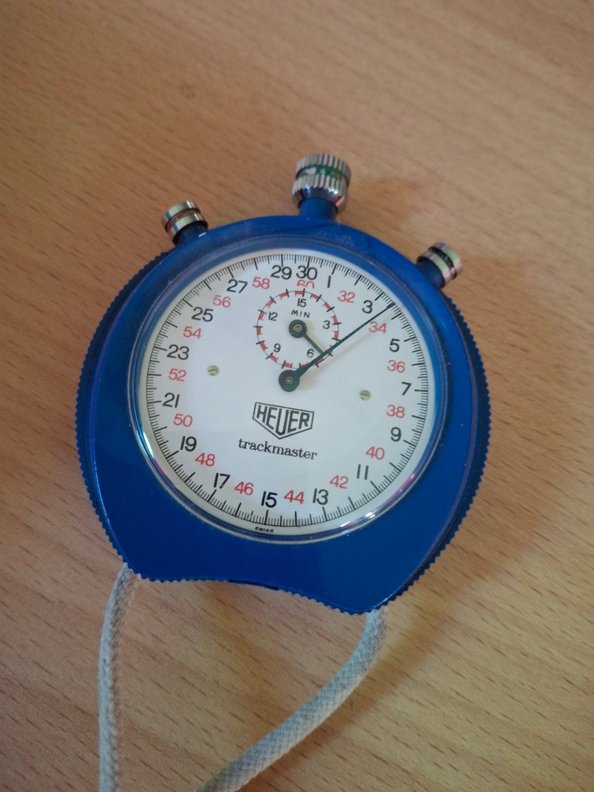 Heuer Trackmaster Vintage Stopwatch - Werkend, Overige merken, Overige materialen, Zakhorloge, Met bandje