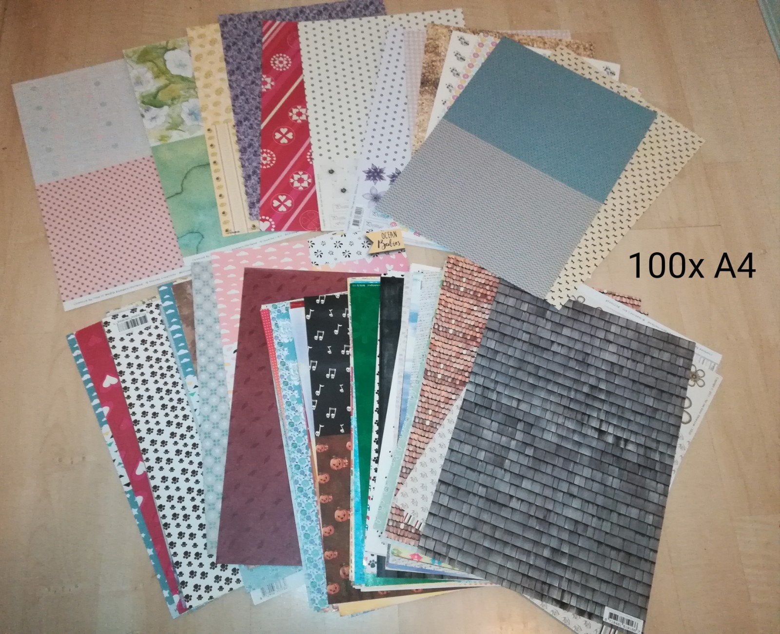 100x scrappapier allerlei patroonpapier, Ophalen of Verzenden, Nieuw, Overige thema's, Knipvel