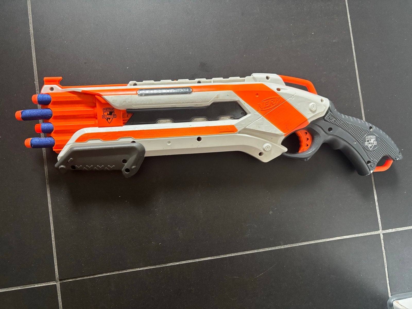 Nerf Shotgun Roughcut 2x4 met pijltjes, Ophalen of Verzenden, Gebruikt, Jongen of Meisje