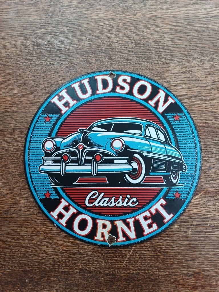 Emaille reclamebord HUDSON classic HORNET, Ophalen of Verzenden, Gebruikt, Reclamebord