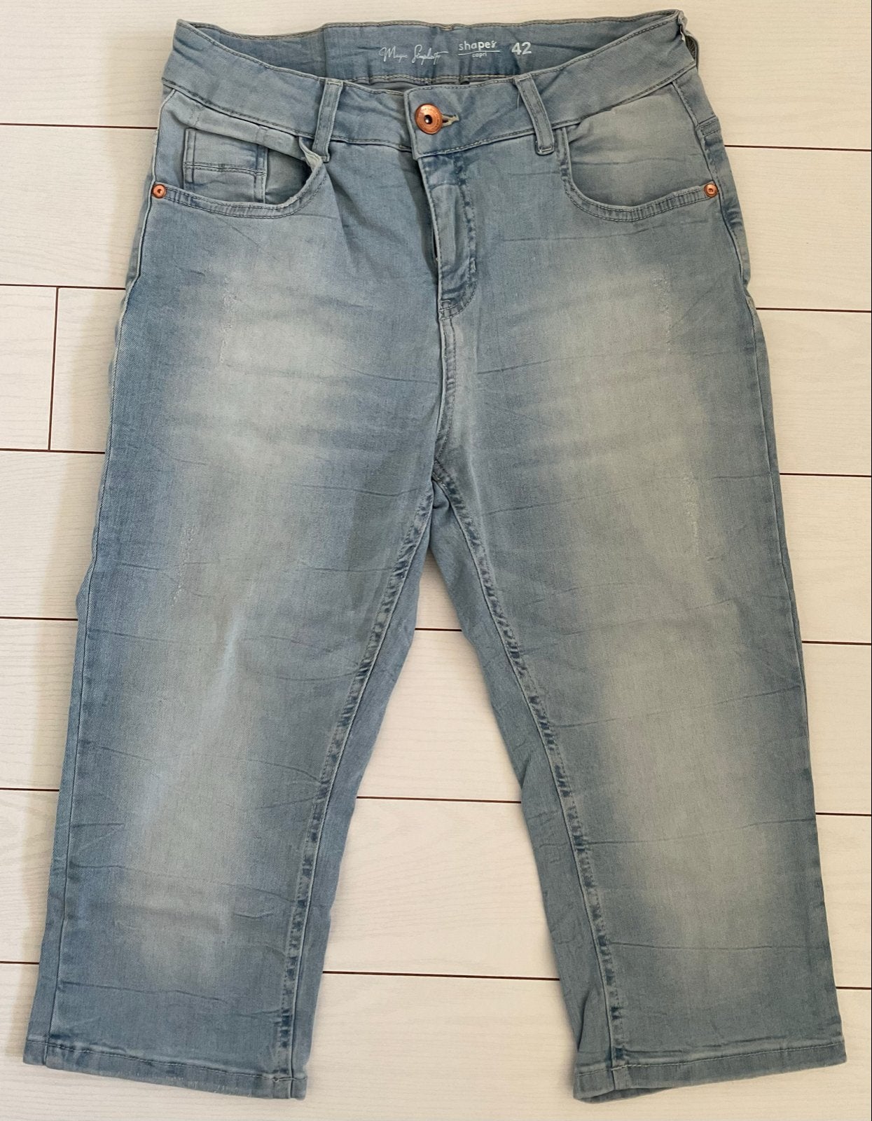 MS Mode Shapes Capri Jeans Maat 42, Blauw, Maat 42/44 (L), Ophalen of Verzenden, Zo goed als nieuw