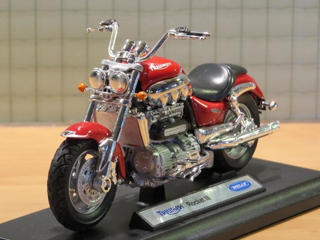 Triumph Rocket III rood 1:18 12804 welly, Hobby en Vrije tijd, MayCheong, Nieuw, Ophalen of Verzenden, Motor