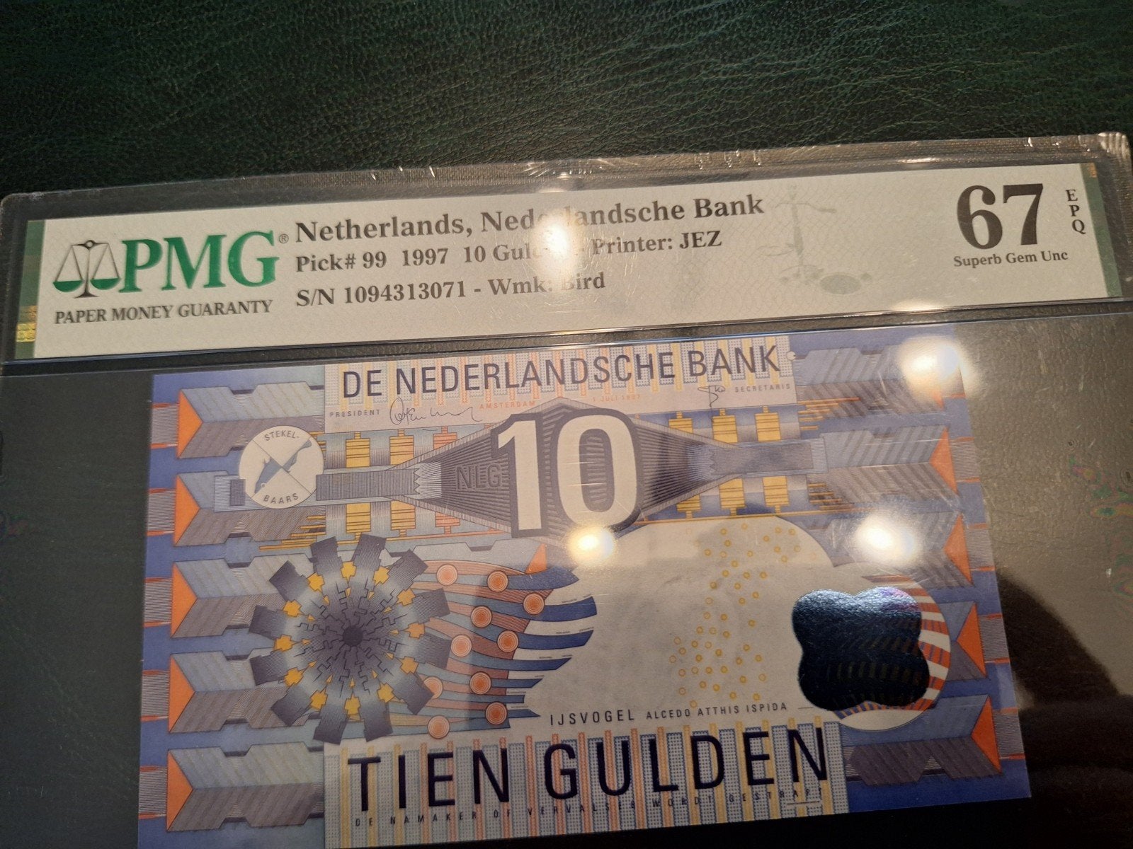 Nederland 10 Gulden 1997 PMG 67 Superb Gem Unc, Postzegels en Munten, Ophalen of Verzenden
