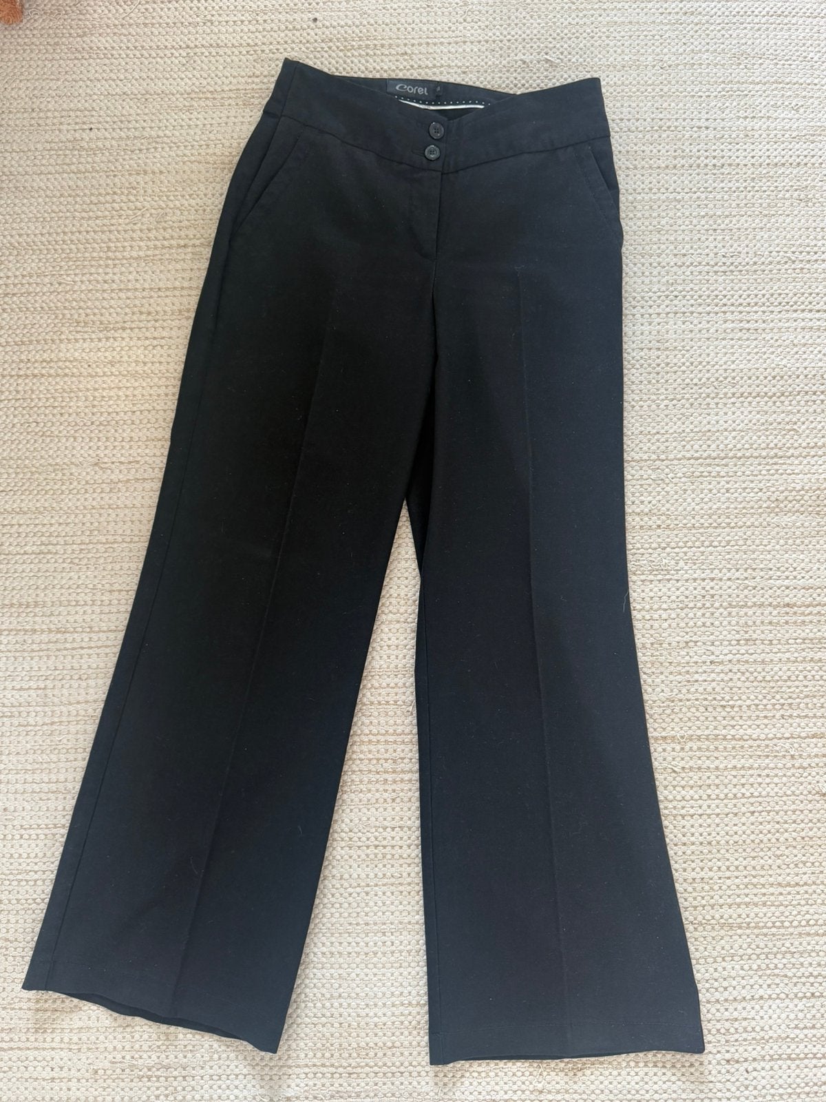 Corel zwarte broek met wijde pijpen Maat 38, Maat 38/40 (M), Zwart, Ophalen of Verzenden, Zo goed als nieuw