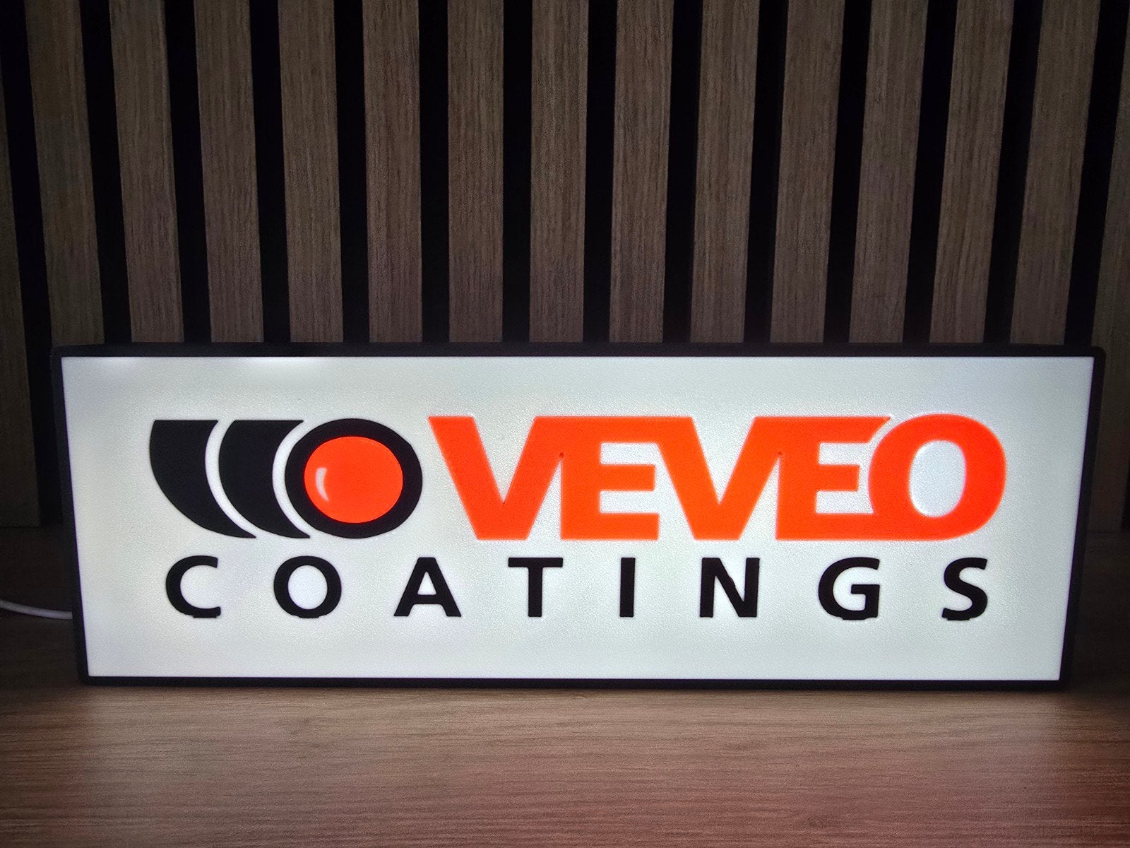 Verlicht Reclamebord "VEVEO COATINGS", Ophalen of Verzenden