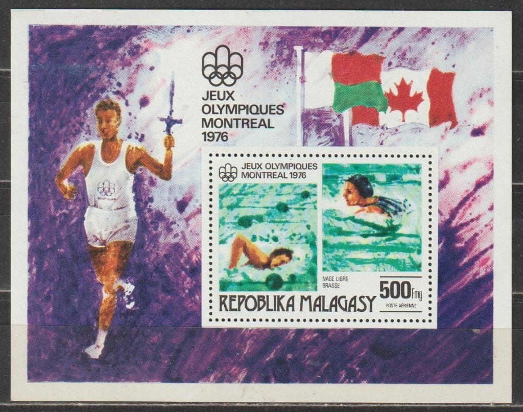 3325. Madagascar Blok 10 pfr. Olymp. Spelen, Verzenden, Overige landen, Postfris