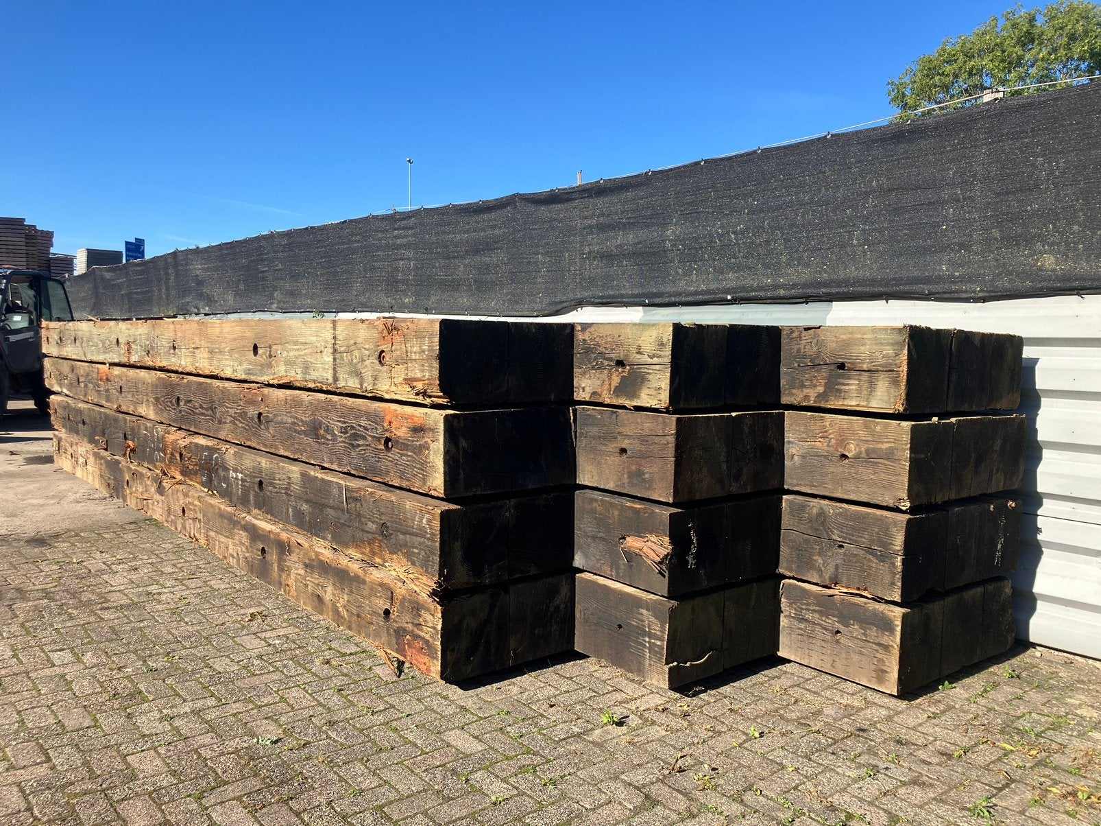 Mega houten dragline schotten brug 9 lang 2,50 breed, Doe-het-zelf en Verbouw, Ophalen, Zo goed als nieuw, Plank, 50 mm of meer