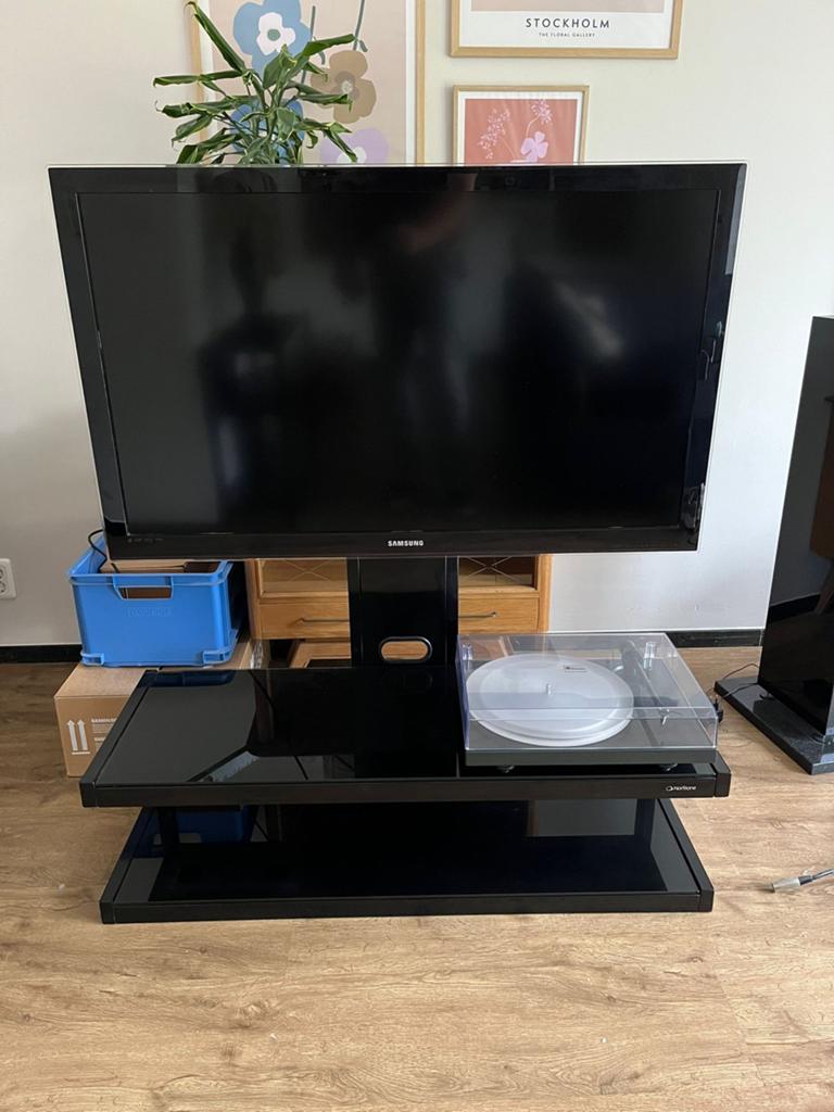 Norstone Esse tv audio meubel kast, Huis en Inrichting, Kasten | Dressoirs, Zo goed als nieuw, 25 tot 50 cm, Glas, Ophalen of Verzenden