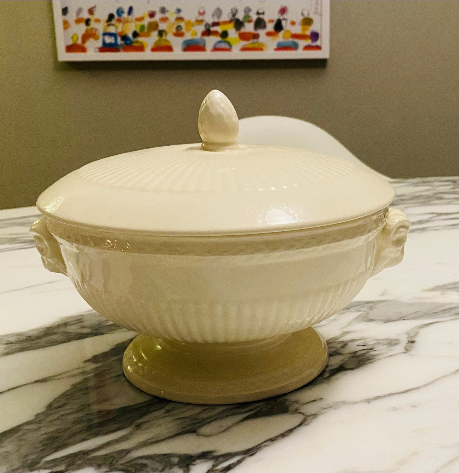 Wedgwood Edme Dekschaal 20 cm - Crèmekleurig, Ophalen of Verzenden