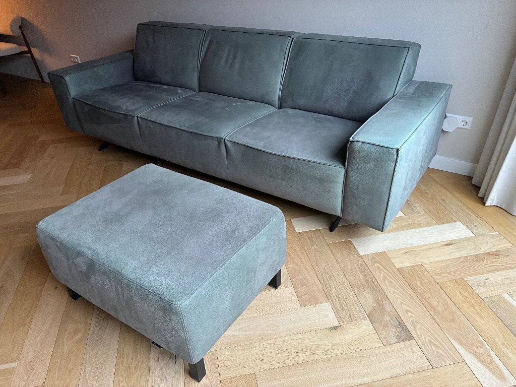 Montèl 3-zits bank met hocker, Ophalen, 250 tot 300 cm, Gebruikt, Driepersoons