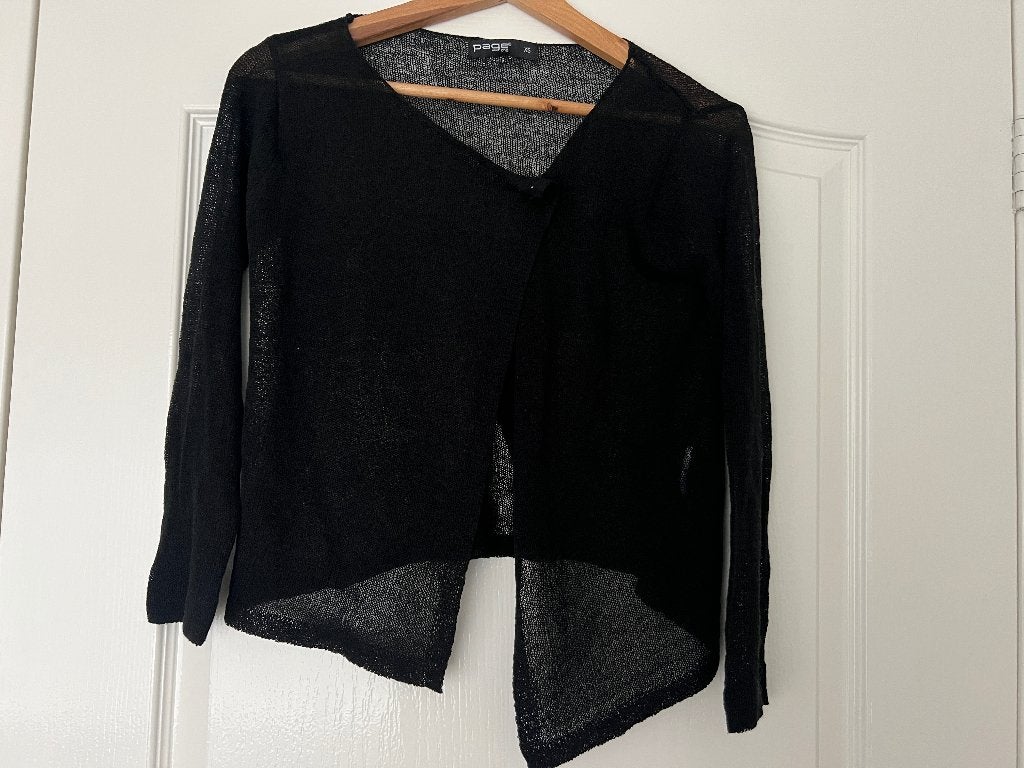 Page One open gebreid kort zwart vestje nieuw, maat XS, Kleding | Dames, Zwart, Nieuw, Ophalen of Verzenden, Maat 34 (XS) of kleiner