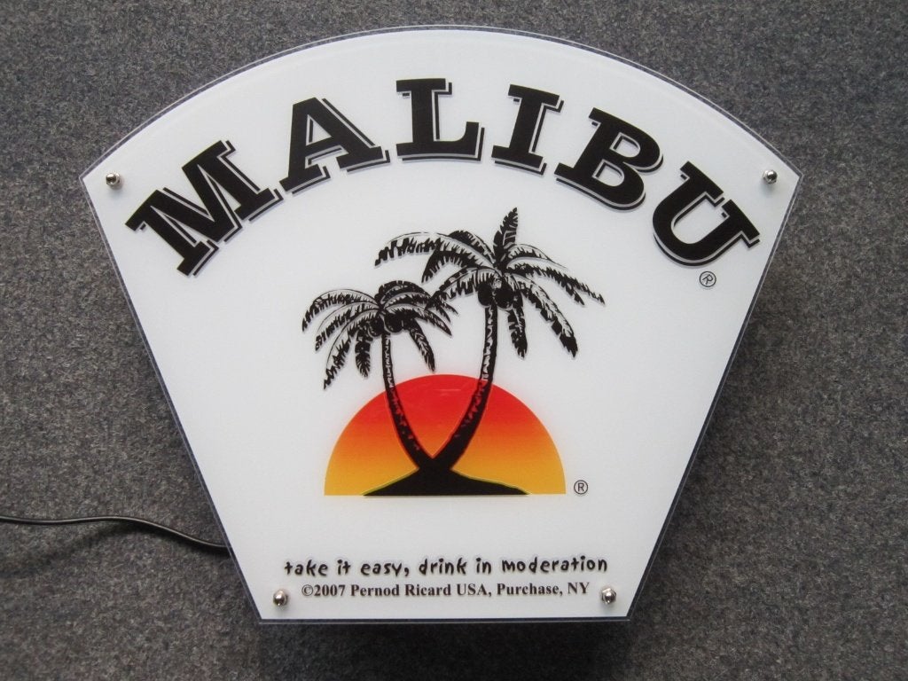 MALIBU LAMP LICHTRECLAME, Ophalen, Zo goed als nieuw, Lichtbak of (neon) lamp