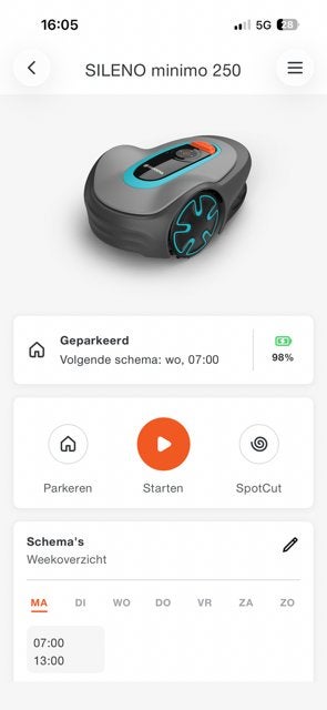Gazon robotmaaier Gardena Sileno minimo 250, Tuin en Terras, Robotmaaiers, Ophalen, Gebruikt, Bestuurbaar via app, Minder dan 20 cm