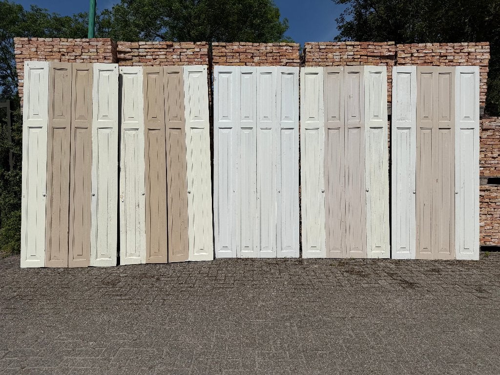 5 sets antieke prachtige raamluiken 263x118cm per set., Ophalen