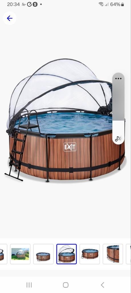 EXIT Zwembad met overkapping en filterpomp, Tuin en Terras, Zwembaden, Rond, 300 cm of meer, Zo goed als nieuw, Opzetzwembad