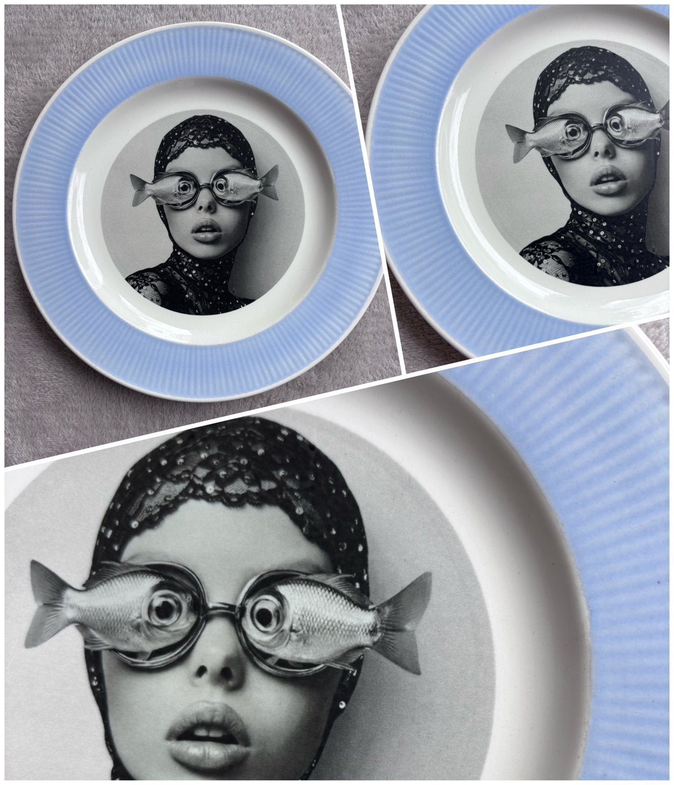 Funky Fish eye, Verzenden, 24 cm, Zo goed als nieuw, Wandbord of Wandpaneel