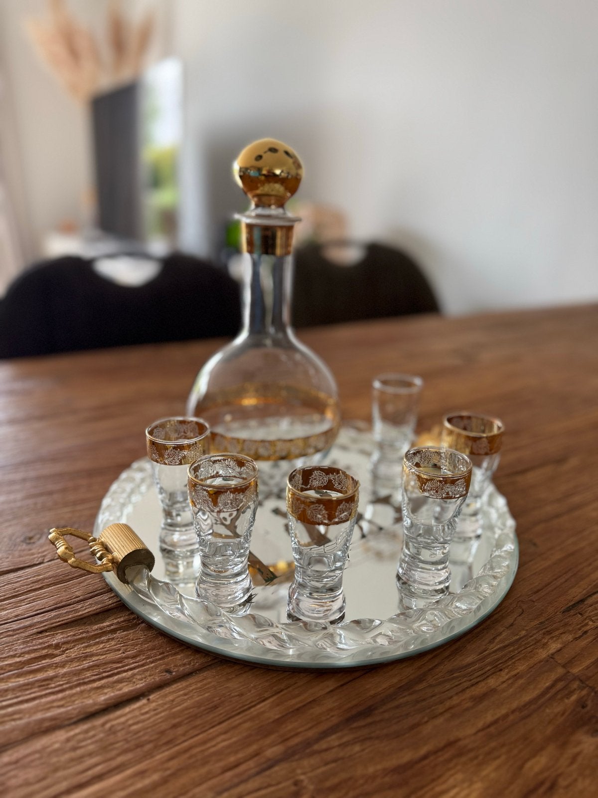 Vintage like drankset met dienblad, Ophalen