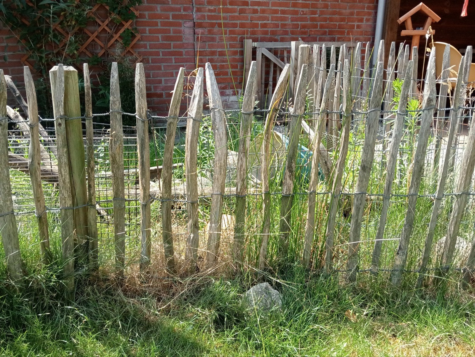 Schapenhek ongeveer 9 meter, 75 cm hoog., Ophalen, Gebruikt, Hout, Tuinhek
