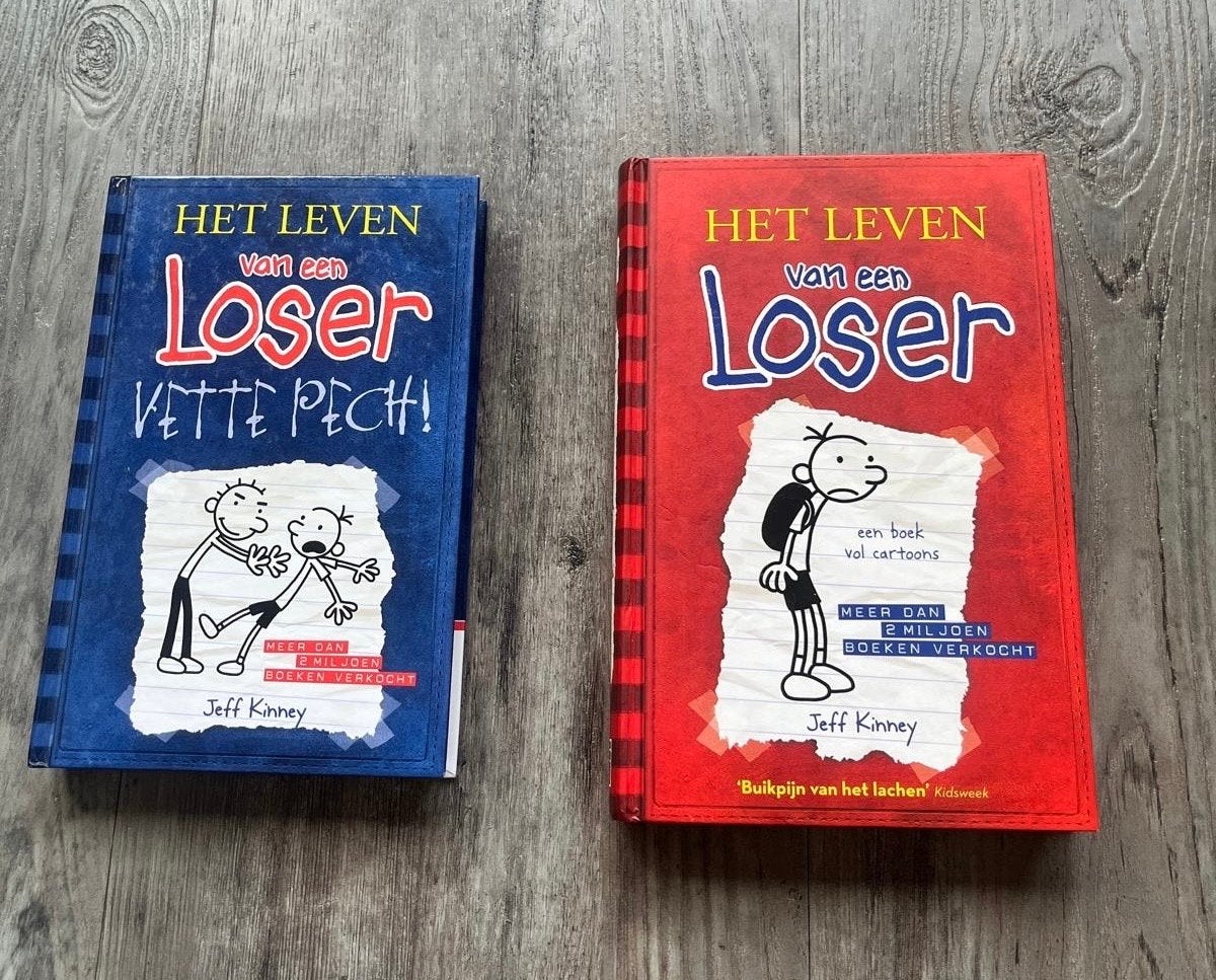 2x boek Het leven van een Loser - Jeff Kinney, Boeken, Ophalen of Verzenden, Zo goed als nieuw, Fictie